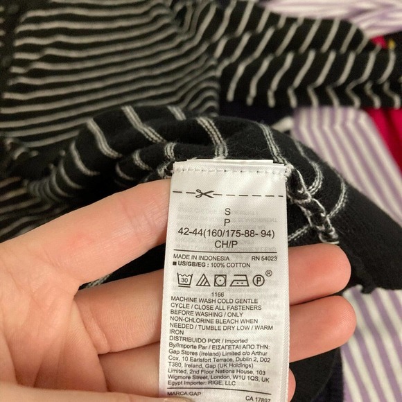 Gap Cardigan Womens Sz S Black White Striped Cotton Knit Button Up Sweater - Picture 6 of 9